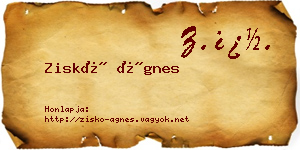 Ziskó Ágnes névjegykártya